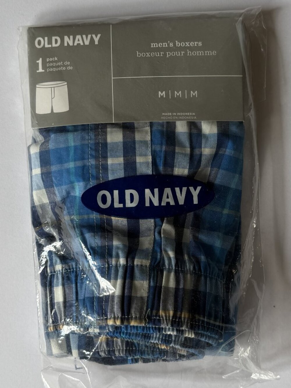 OLD NAVY Bundle 6-Piece Men's M Boxers 100% COTTON Woven Blue & Grey Plaids NEW - Picture 9 of 14